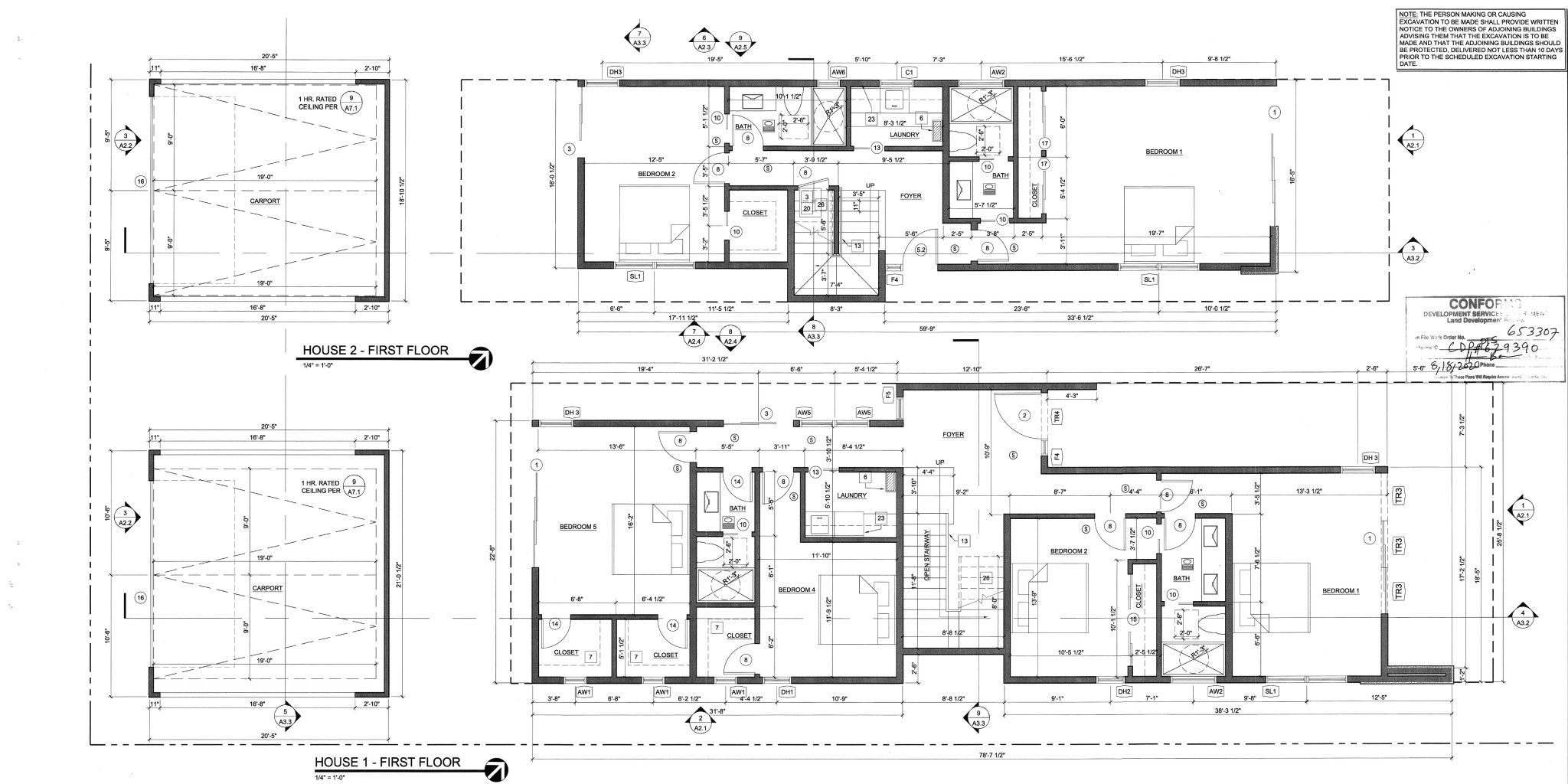 House 1 and 2 - First Floor